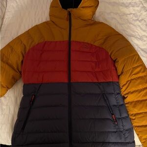 L.L. Bean Tri-Color Hooded Puffer Jacket